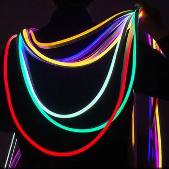 Ελαφριά 12V 24C νέου των ρόδινων μπλε οδηγήσεων RGB μαλακή σιλικόνη 16x16mm λουρίδων αλλαγή χρώματος
