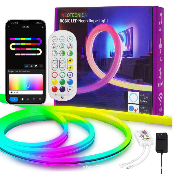 16.4ft RGB σιλικόνης νέου λουρίδων ελαφριά αλλαγή χρώματος τηλεχειρισμού έξυπνη